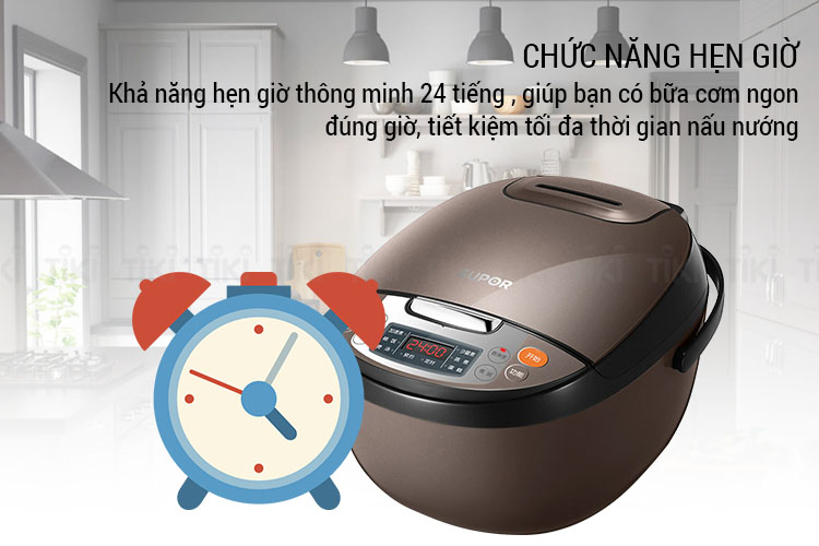 Nồi Cơm Điện (Hẹn Giờ 24 Tiếng_ Supor CFXB40FC829D-75 - Dung Tích 4L