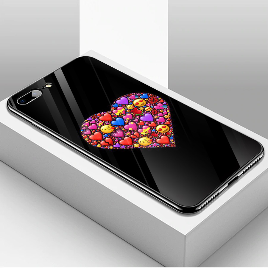 Ốp điện thoại kính cường lực cho máy iPhone 7 Plus / 8 Plus - emoji kute MS EMJKT056