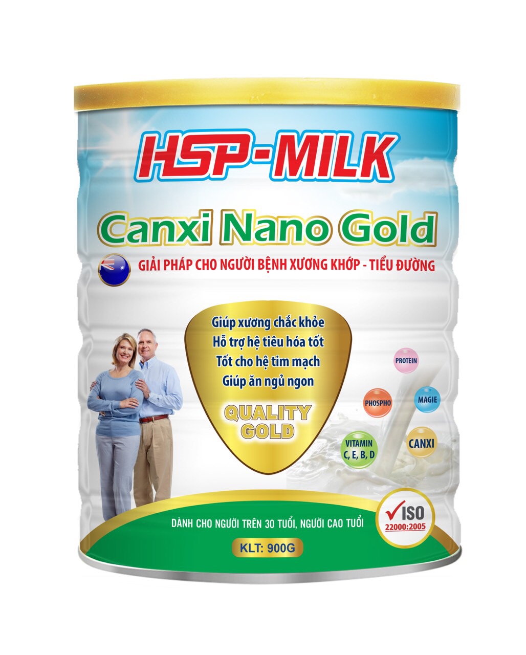 Sữa bột HSP Canxi Nano Gold cho người bệnh xương khớp, tiểu đường (hộp 900g) 2