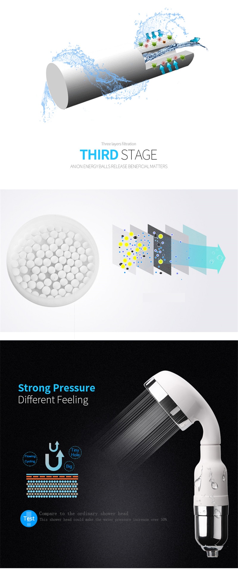 Vòi Sen Tăng Áp Lõi Gốm Lọc bẩn, Tiết Kiệm Nước YE-6612