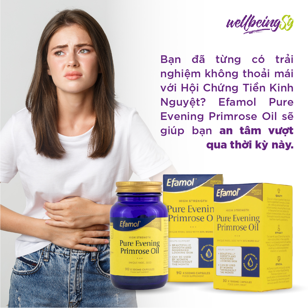 Viên Uống Bổ Sung Dầu Hoa Anh Thảo Nguyên Chất Efamol Pure Evening Primrose Oil, Giúp Cân Bằng Nội Tiết Tố, Bảo Vệ Và Làm Sáng Da (30 Viên Gel - 1000mg)