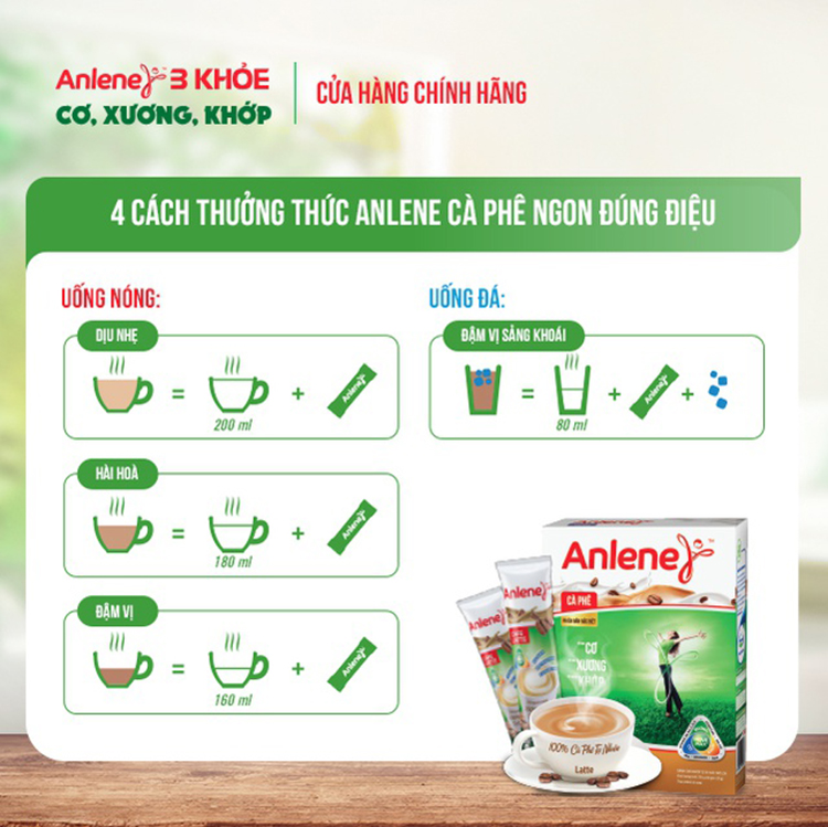 Sữa Bột Anlene Cà Phê Hộp 310g