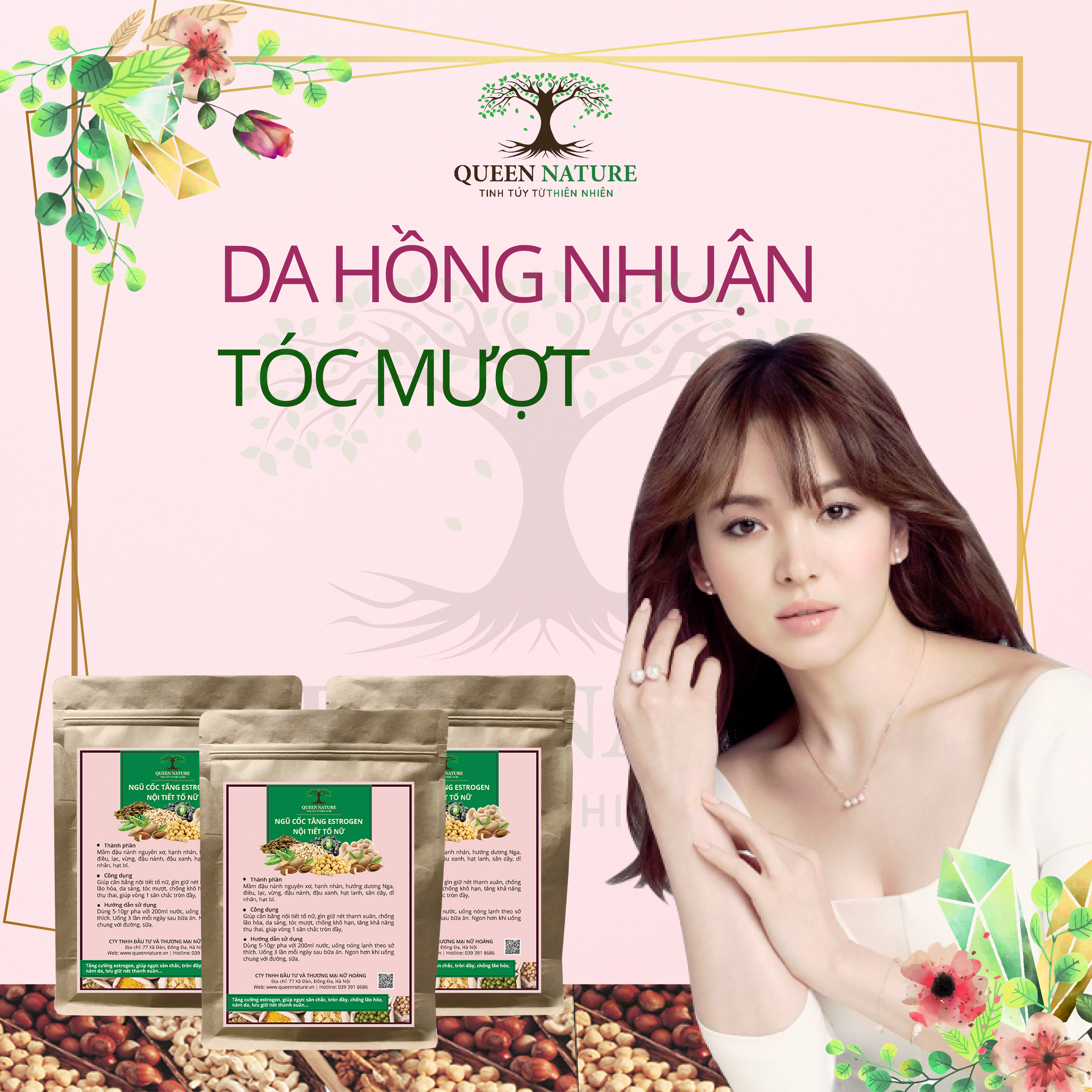 ngũ cốc tăng estrogen nội tiết tố nữ queen nature 800gr 1