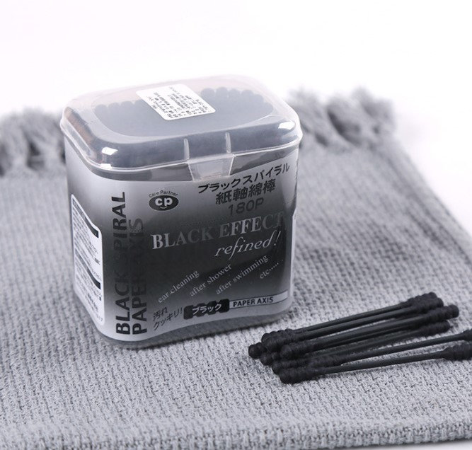 Hộp tăm bông lấy ráy tai Than hoạt tính 180P - Hàng nội địa Nhật Bản