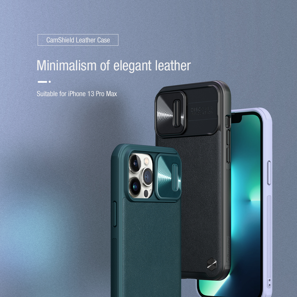 Ốp Nillkin bảo vệ Camera cho iPhone 13 / 13 Pro / 13 Pro Max Nillkin CamShield Leather Case nắp đậy bảo vệ Camera - Hàng Nhập Khẩu