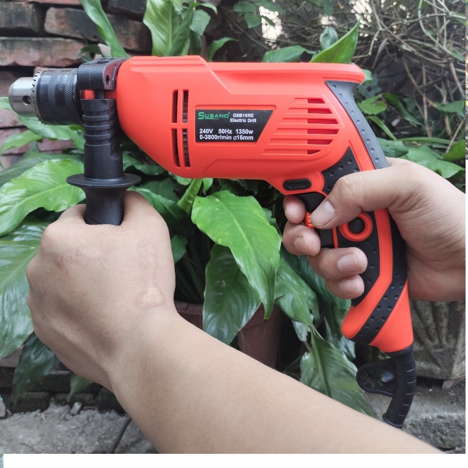 Máy Khoan SUSANO Đầu Khoan 10mm và 13mm Có Chế Độ Búa Công Suất 1350W - Có Điều Chỉnh Tốc Độ - Motor 100% Dây Đồng