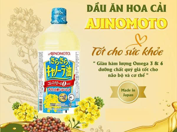 Combo 2 Chai Dầu Ăn Hoa Cải Ajinomoto (1Lít/Chai)