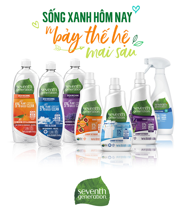 Combo 3 Nước Lau Đa Năng Gốc Thực Vật Seventh Generation Free And Clear Không Mùi 475ml