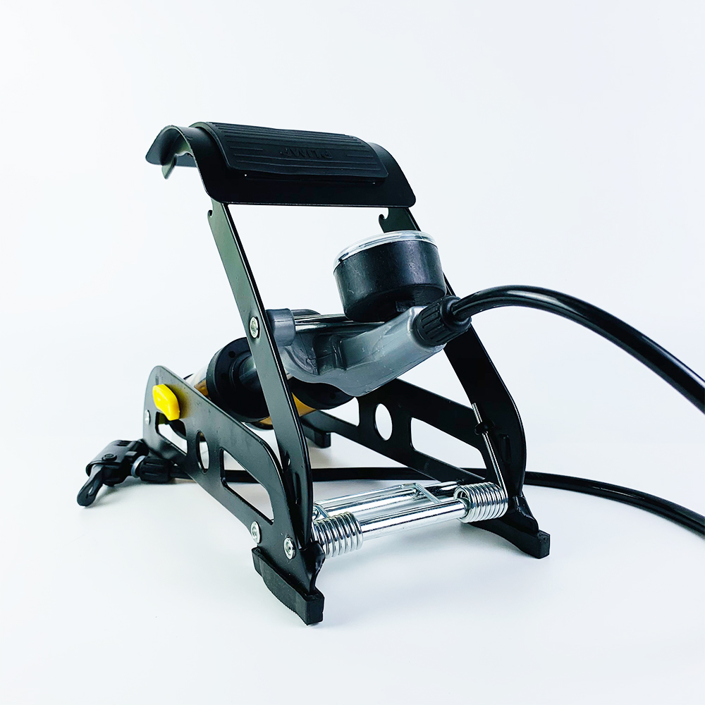 Bơm xe máy - Bơm xe đạp chân - Bơm đạp chân 2 ống đa năng - Bơm hơi đạp chân mini Xe Đạp, Xe Máy, Xe Ô tô, Xe Hơi Đa Năng Dễ Dàng Xếp Gọn thân hợp kim siêu bền, hỗ trợ cả van Mỹ và van Pháp Thương hiệu KIOTOOL