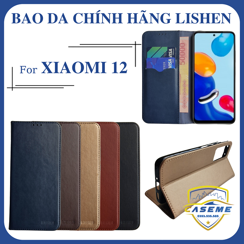 Bao da dạng ví dành cho Xiaomi 12 hàng chính hãng Lishen