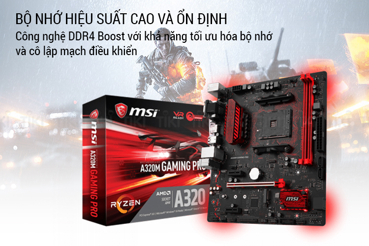 Bo Mạch Chủ Mainboard MSI A320M GAMING PRO Socket AM4 - Hàng Chính Hãng