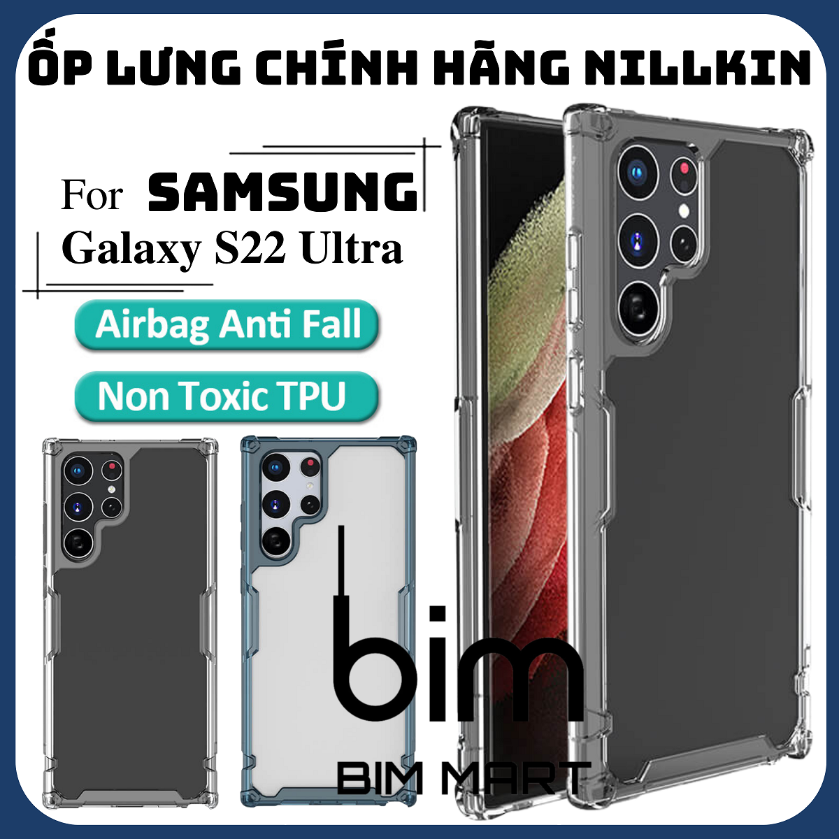 Ốp lưng dành cho Samsung S22 Ultra dẻo chống sốc Nillkin TPU Pro - Hàng Chính Hãng