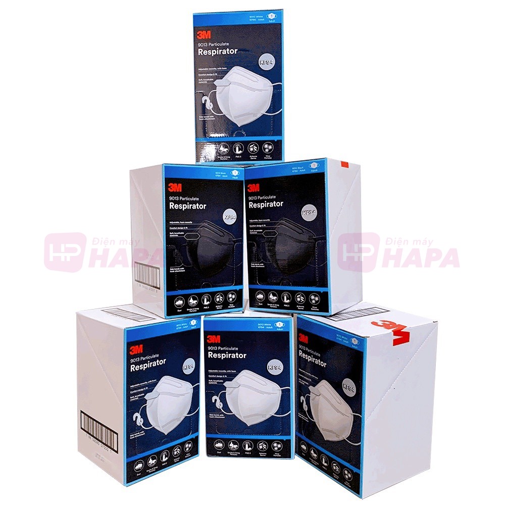 Khẩu trang tiêu chuẩn KF94 mẫu 3M 9013 được sản xuất tại Hàn Quốc