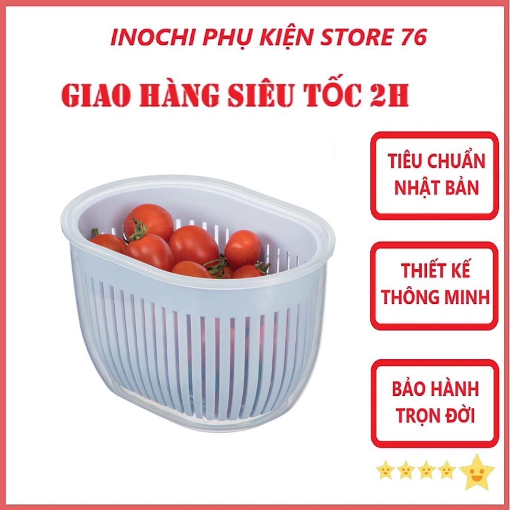 Hộp đựng hành tỏi oval Hokkaido chất liệu nhựa an toàn đạt chuẩn xuất Nhật Bản , EU - Hàng chính hãng (Tặng kèm khăn lau pakasa)