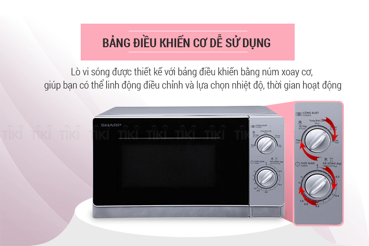 Lò Vi Sóng Sharp R-202VN-S (20L) - Bạc