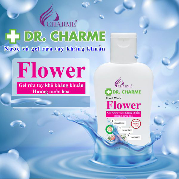 gel rửa tay khô kháng khuẩn dr. charme flower 1