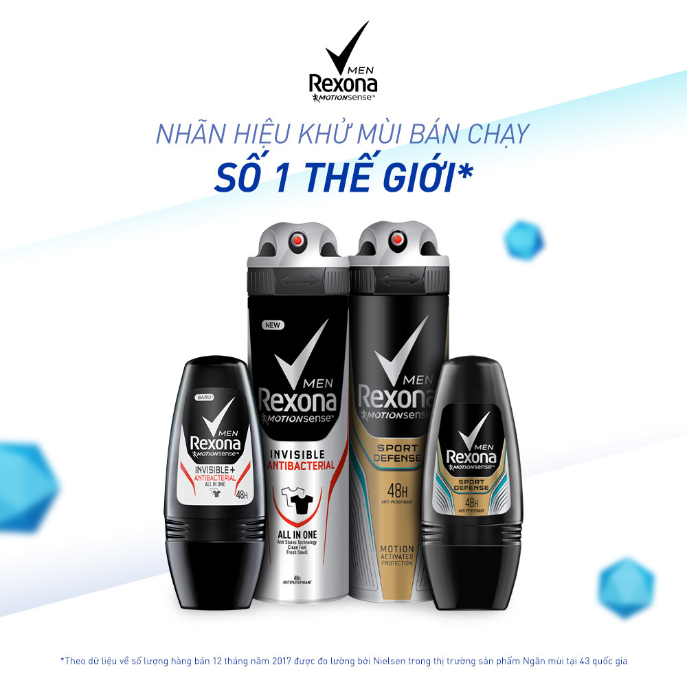 Xịt Khử Mùi Dành cho Nam Rexona Invisible Antibacterial (150ml)