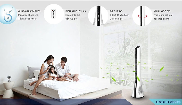 Quạt tháp kèm lọc không khí UNOLD 86890 - Model 2019