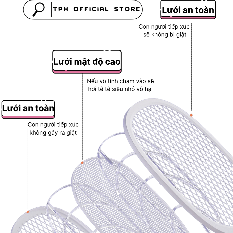 Vợt muỗi kiêm đèn bắt muỗi 2 trong 1 Hataca ( Hàng chính hãng)