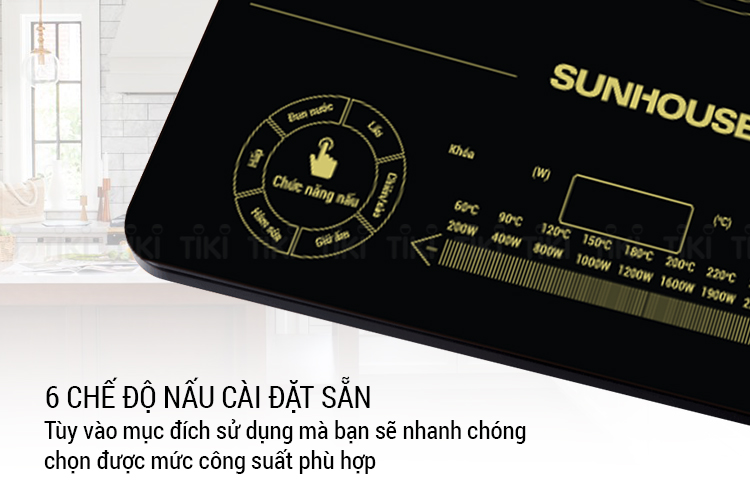 Bếp Điện Từ Cảm Ứng Sunhouse SHD6865 (2200W) - Kèm Nối Lẩu - Hàng Chính Hãng
