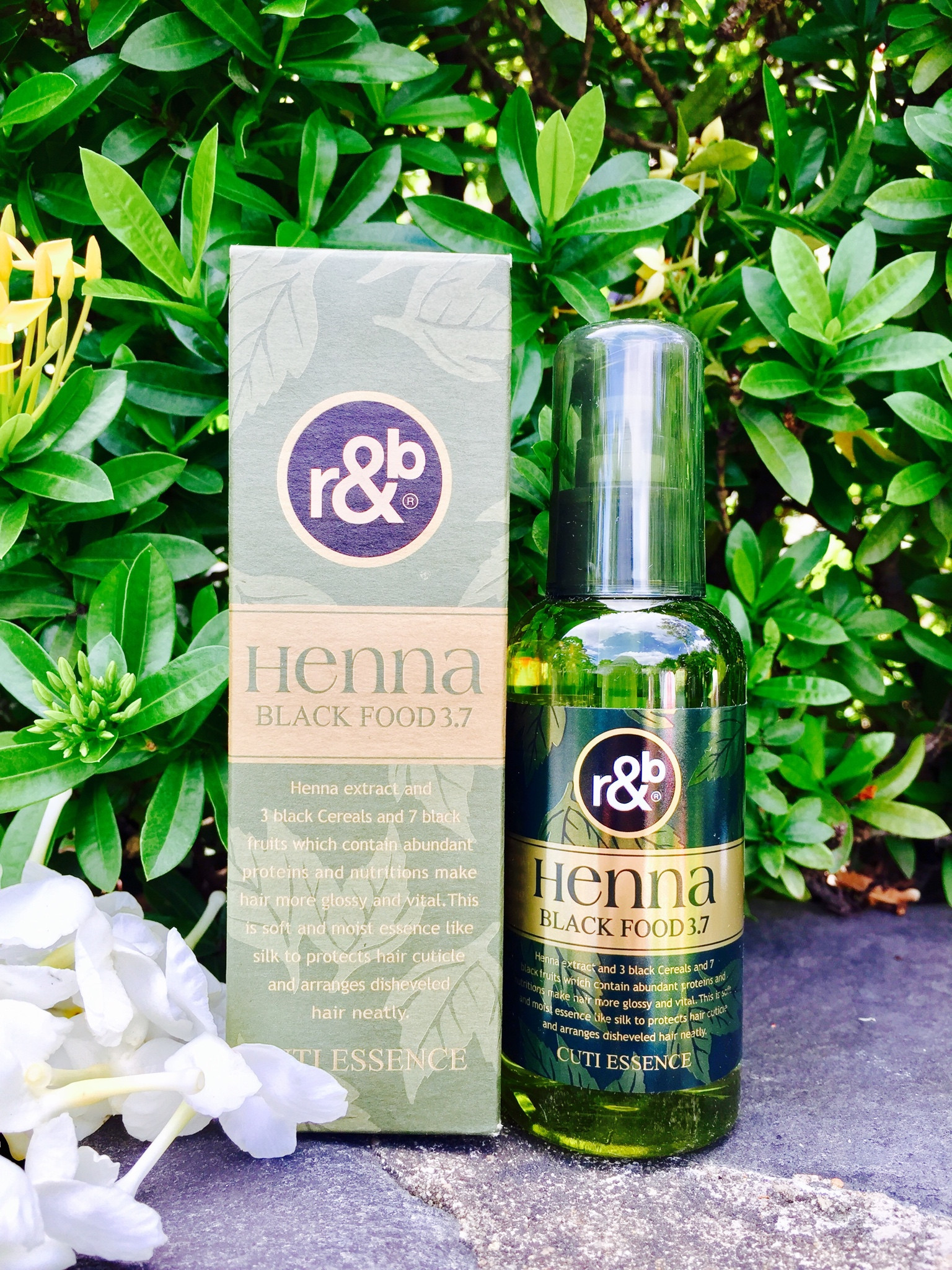 dầu bóng tóc dinh dưỡng tạo độ bóng sáng & mềm mượt, giữ ẩm và dầu cân bằng tóc khô, giữ nếp r&b henna black food 3.7, hàn quốc 100ml