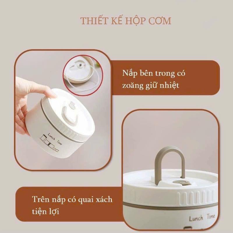 Set 3 Hộp Đựng Cơm Giữ Nhiệt Hộp Đựng Cơm Văn Phòng Chất Liệu Inox 304 Có Kèm Phụ Kiện Thìa Và Đũa