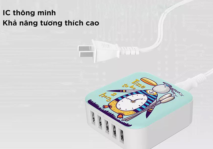 Adapter Sạc 5 Cổng USB Joway JC27 - Hàng Chính Hãng