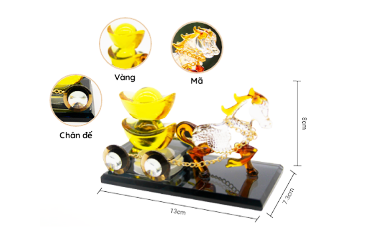 Ngựa thồ vàng -  HT SYS -Linh vật mang lại tài lộc, công danh thăng tiến - Vật phẩm phong thủy may mắn 