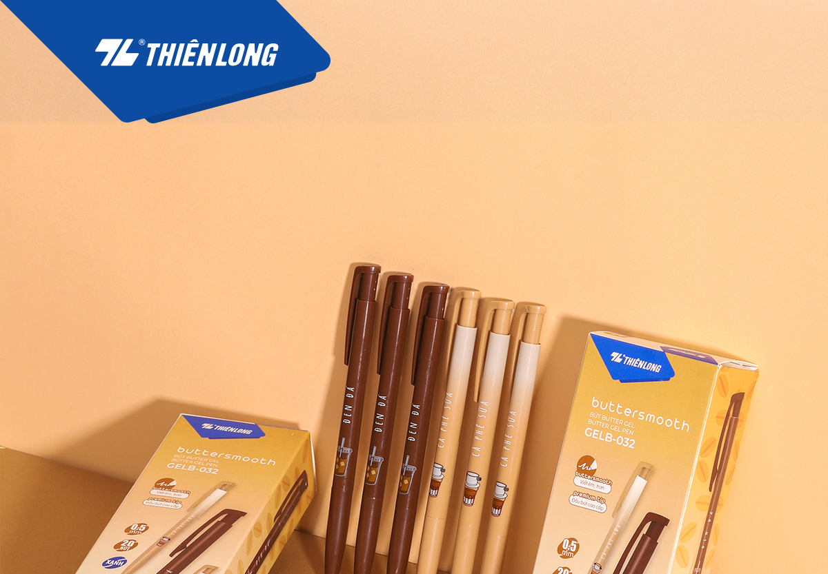 Combo 5/10/20 Bút gel B - Buttersmooth Gel Thiên Long GELB-032 - Premium Tip viết êm, trơn - Mực Xanh - Thân ngẫu nhiên