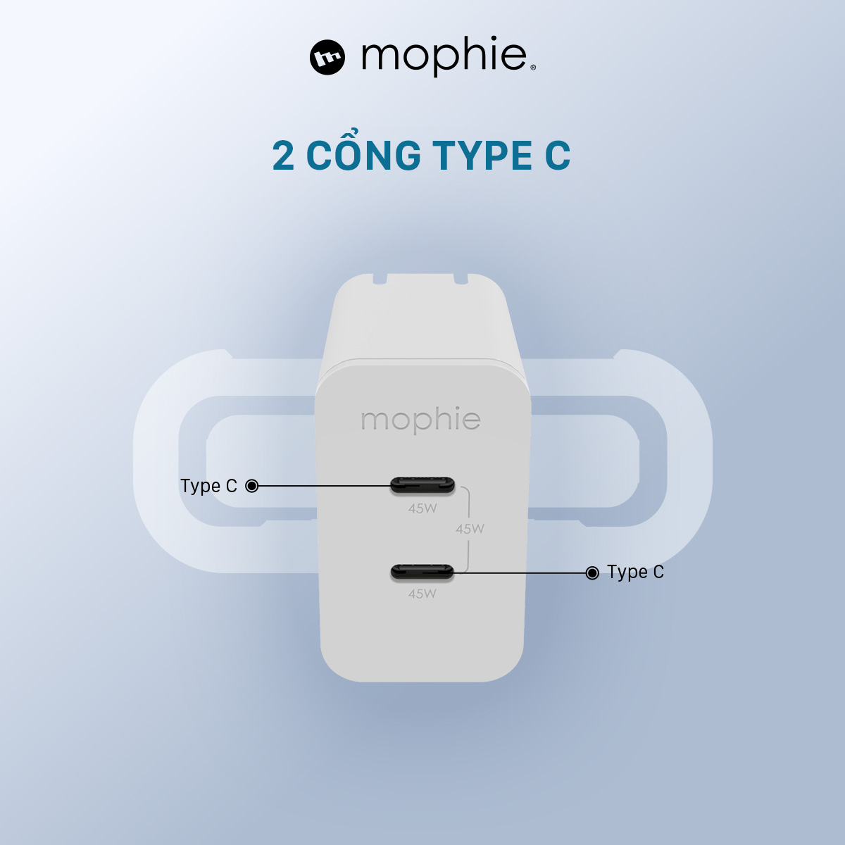 Sạc nhanh Mophie Power Delivery 45W GaN - Hàng chính hãng