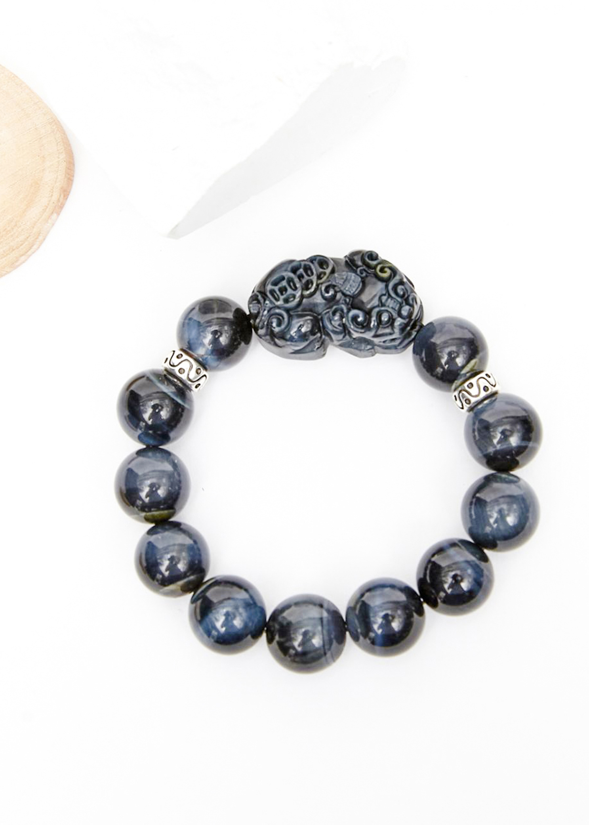 Vòng tay đá thạch anh mắt ưng phối tỳ hưu đá mệnh thủy, mộc - Ngọc Quý Gemstones