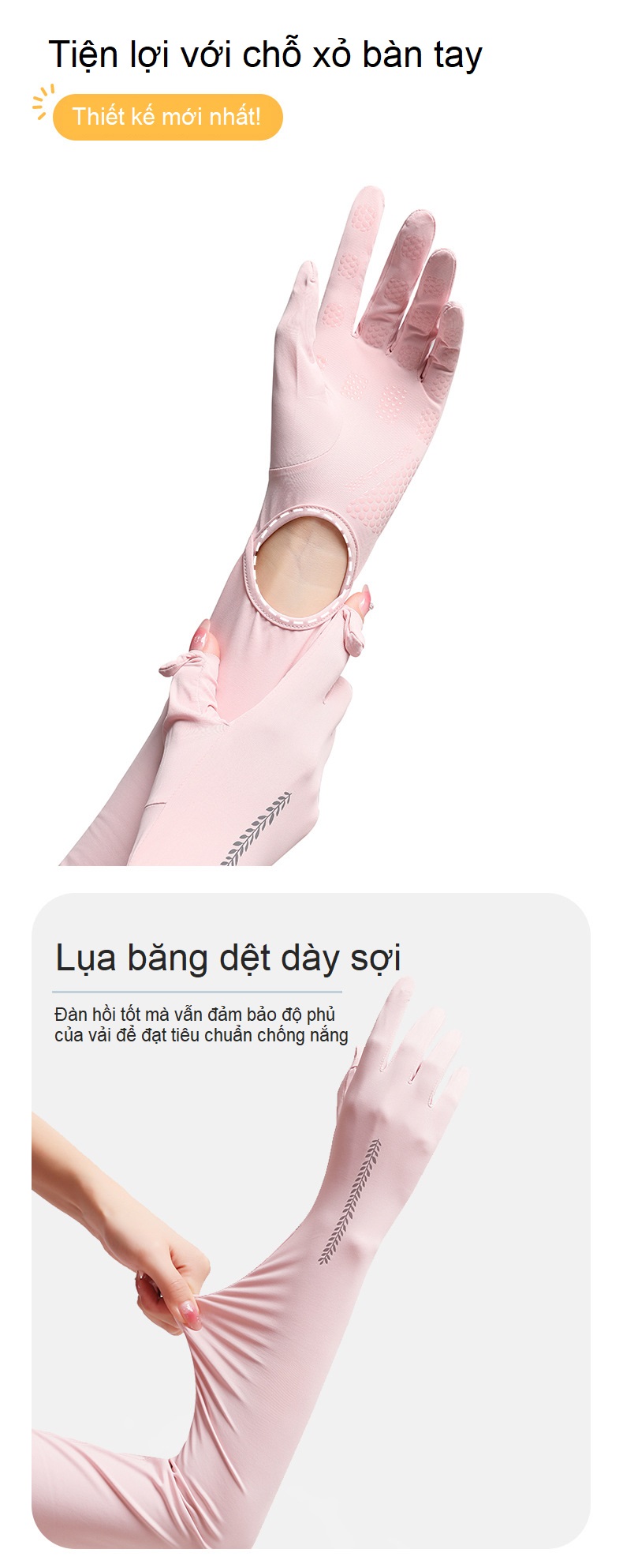 Găng tay chống nắng lụa băng dài Anasi FG-808 - Chống tia UV UPF50+ | Thiết kế mới 2023
