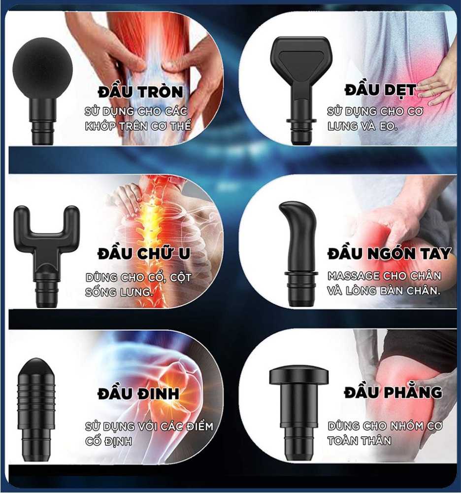 Máy Massage Cầm Tay Cao Cấp VISPO VP-S21 - Massage Toàn Thân 30 Cấp Độ Massage Cổ, Vai, Chân, Tay, Giảm Đau Cứng Cơ Khi Vận Động Mạnh