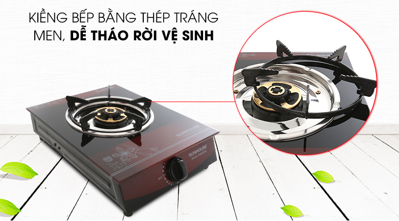 Bếp Gas Dương Đơn Mặt Kính Sunhouse SHB212KG - Hàng chính hãng