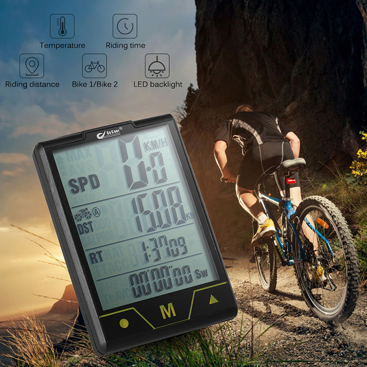 BOGEER Bike Computer Wireless - Wired Bicycle Speedometer Odometer Temperature Backlight Water Resistant for Cycling