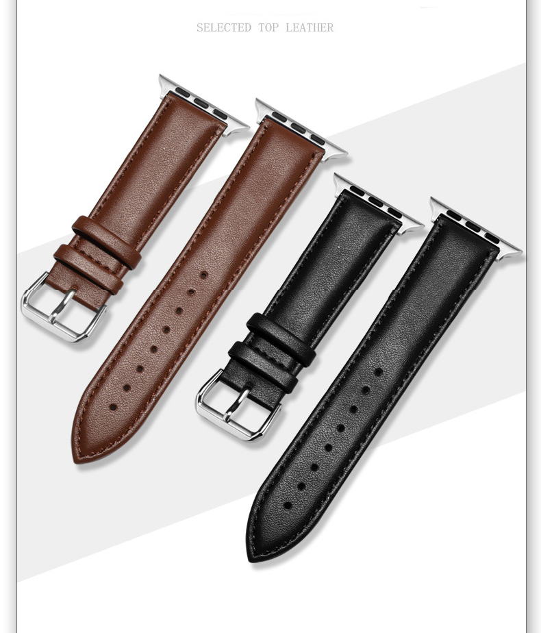 Dây Đeo Đồng Hồ Apple Watch Da Bò Cao Cấp Genuine Leather Watch YE-3842