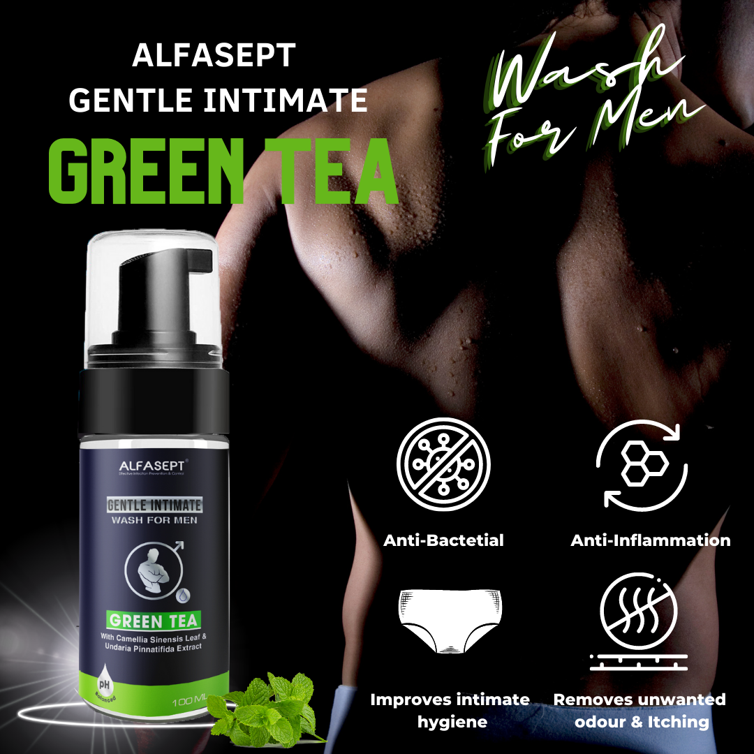 bọt vệ sinh nam alfasept gentle intimate wash for men 100ml - chiết xuất trà xanh 1