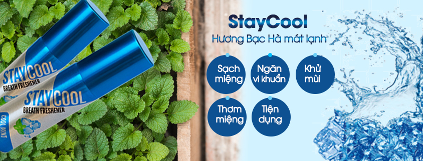 Xịt thơm miệng StayCool hương bạc hà từ Anh Quốc
