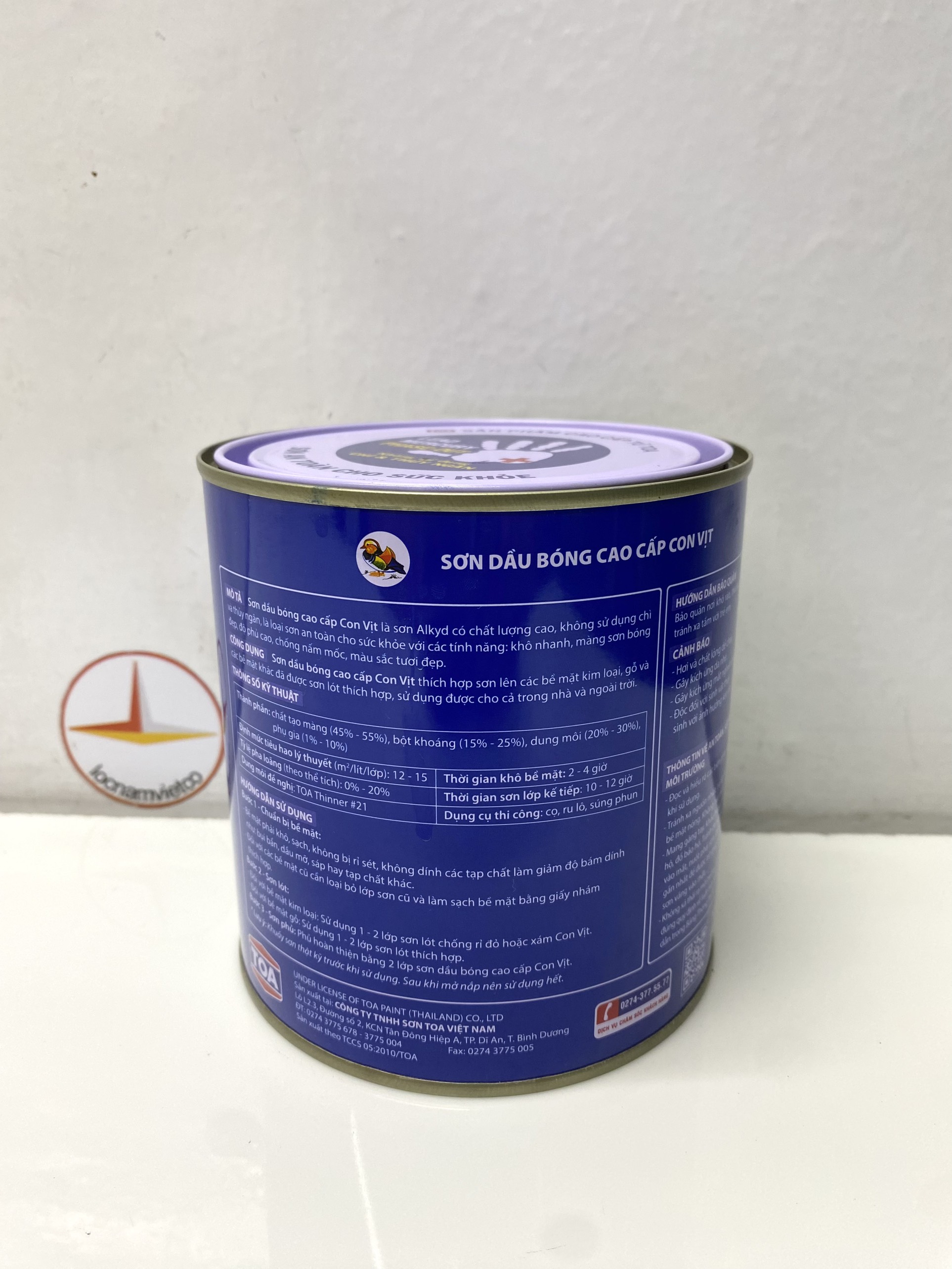 Sơn dầu cao cấp TOA Con Vịt màu trắng MD 111 _ 800 ml