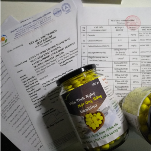 Viên tinh nghệ mật ong rừng Vanbina tiêu chuẩn xuất khẩu châu âu 