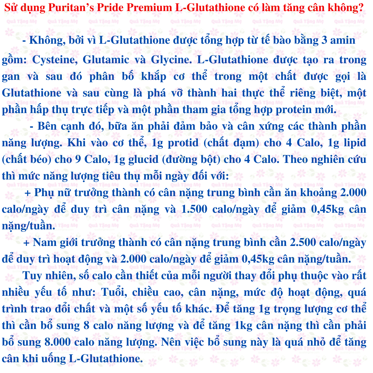 Viên uống trắng da Glutathione Puritan’s Pride Premium L-Glutathione 500mg Mỹ