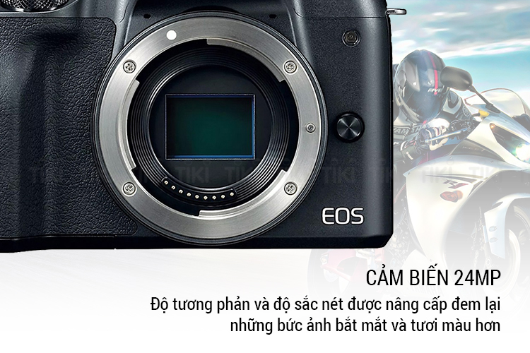 Combo Máy ảnh Canon M50 kit 15-45mm STM (Đen) - Hàng Chính Hãng + Thẻ 16GB + Túi