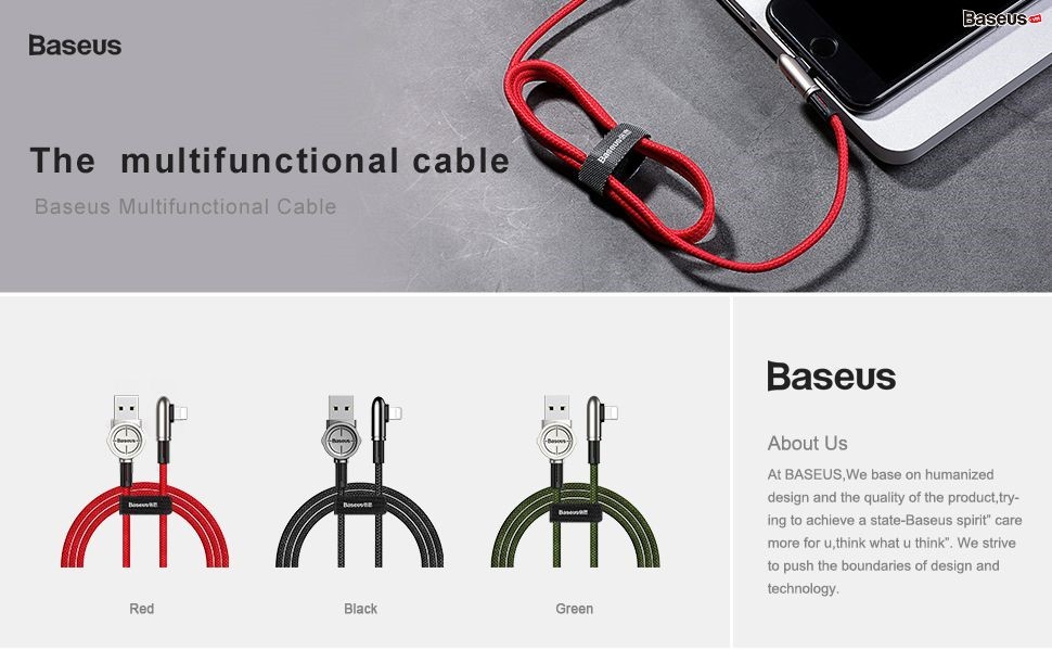 Cáp sạc chơi game siêu bền Baseus Exciting Mobile Game Lightning Cable cho iPhone iPad (2.4A, Fast Charging) - Hàng Chính Hãng 1