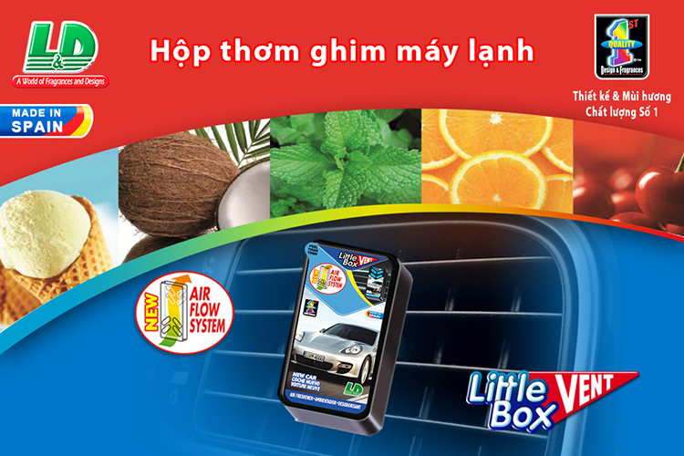 Hộp thơm ghim máy lạnh L&D LITTLE BOX New Car 5ml