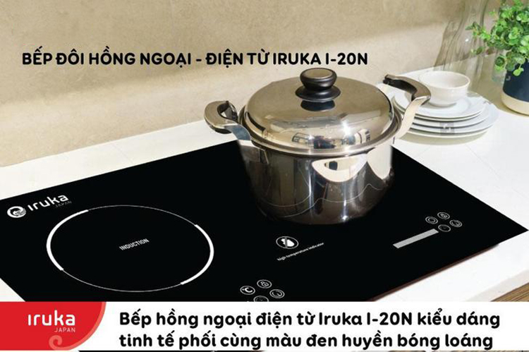 Bếp Đôi Hồng Ngoại Điện Từ Iruka I-20N - Hàng chính hãng