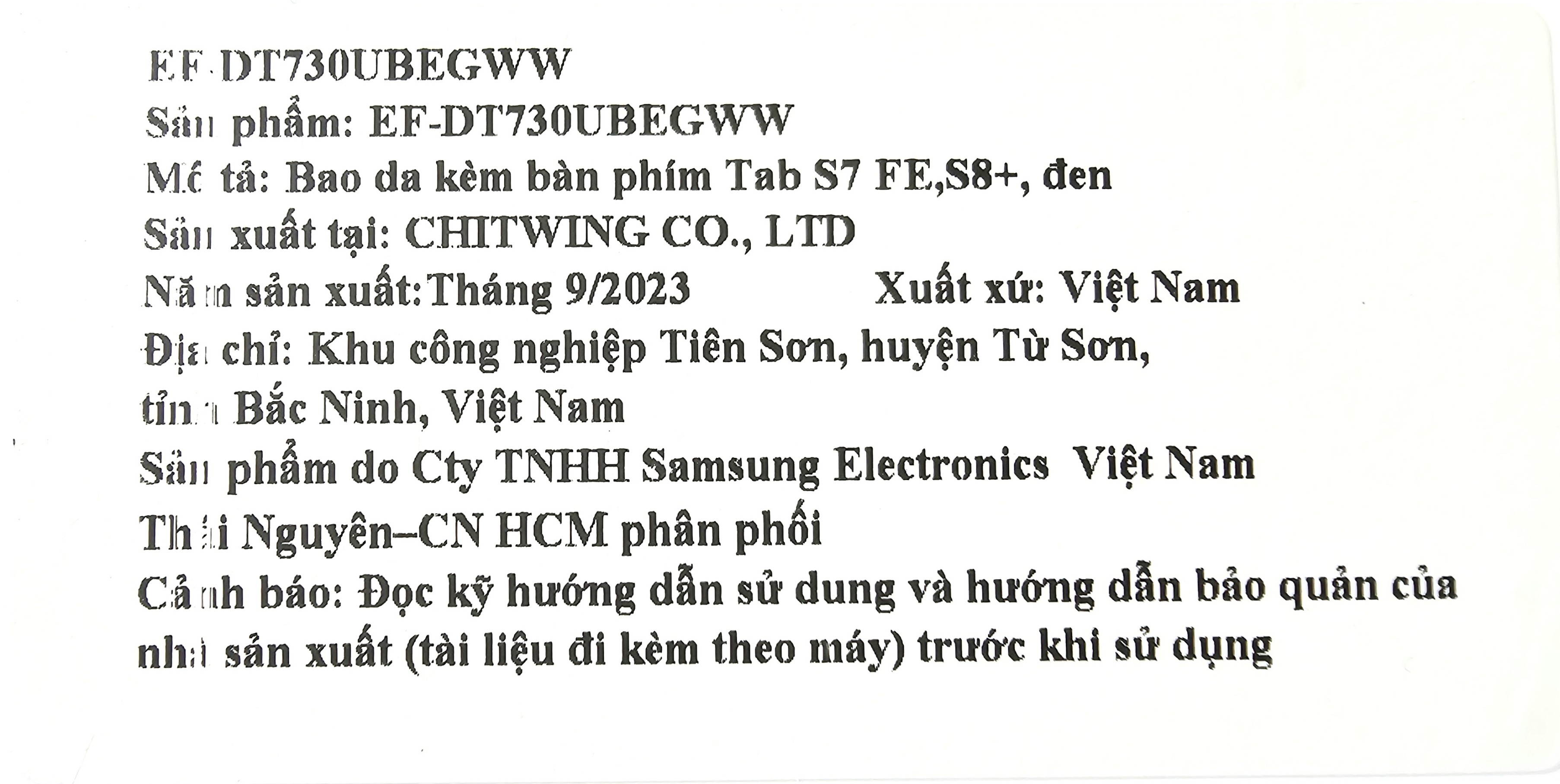 Bao Da kèm bàn phím Galaxy Tab S7 Plus  / S8 Plus và S7 FE (12.4 in) Book Cover Keyboard Slim (EF-DT730) - Hàng Chính Hãng
