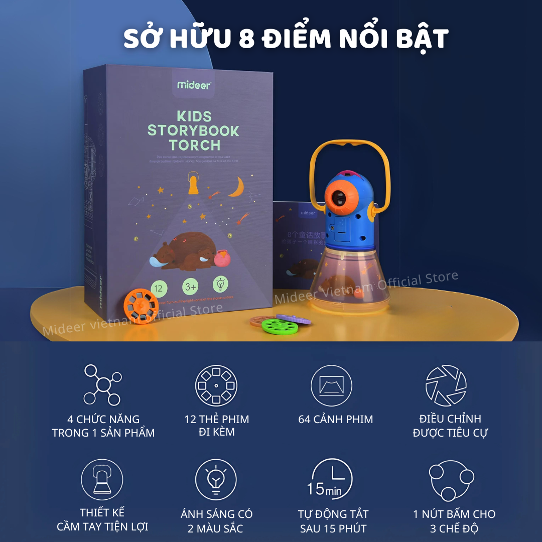 Đèn Pin Chiếu Hình Kể Chuyện Cổ Tích Mideer Kid Storybook Torch