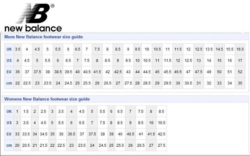 new balance shoe size compared to nike