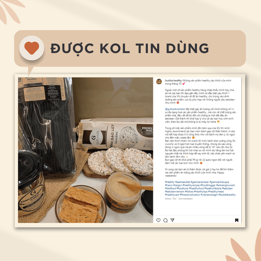 Bánh gạo lứt mầm ST25 GUfoods - Giàu chất xơ và GABA tự nhiên, Không chiên dầu, Không đường, Lành mạnh, Phù hợp Eat clean, Ăn vặt healthy, Thực dưỡng, Tập Gym, Thuần chay