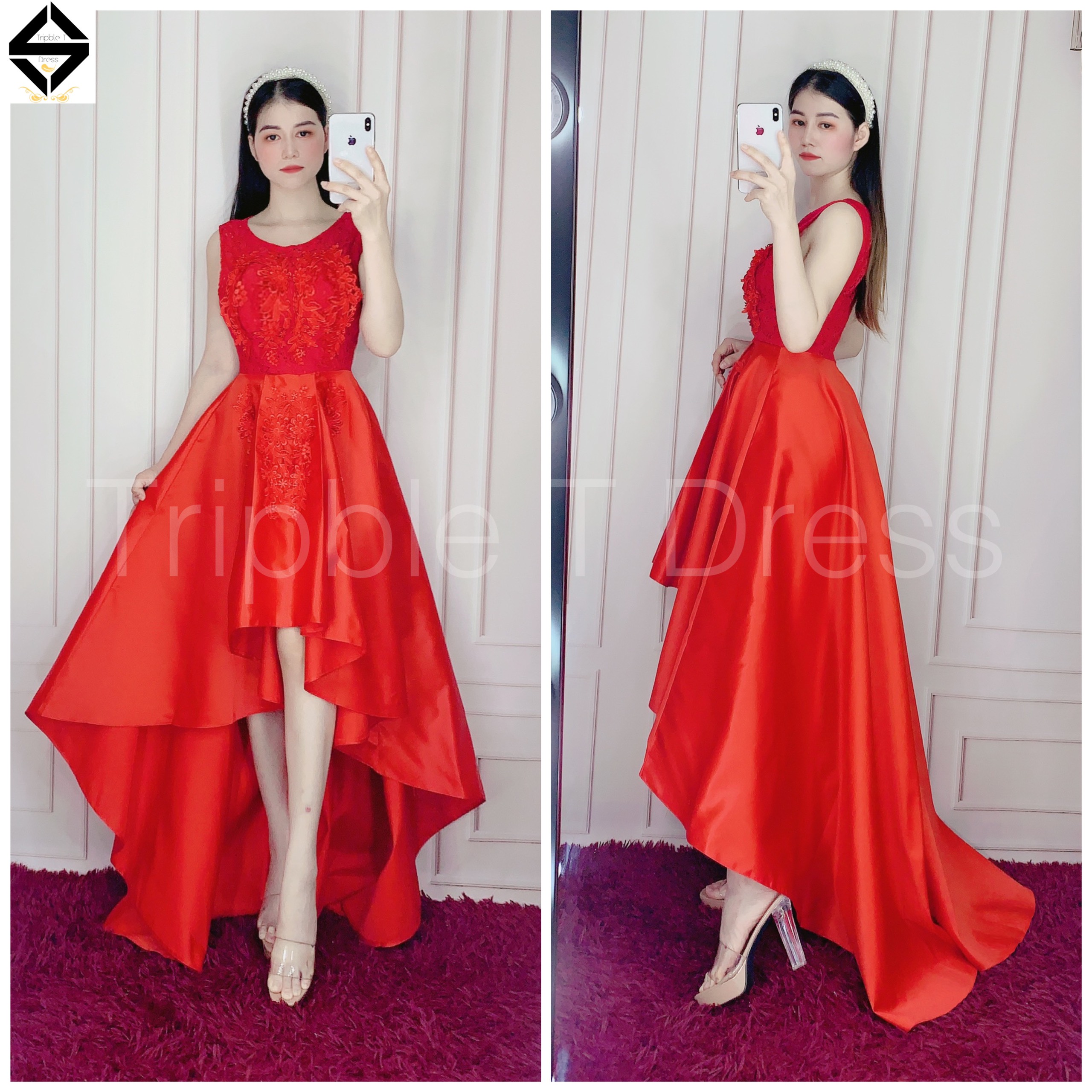 Giảm giá Đầm dự tiệc đuôi tôm phối ren ngực sang trọng tripble t dress  size ml  ms35v  BeeCost